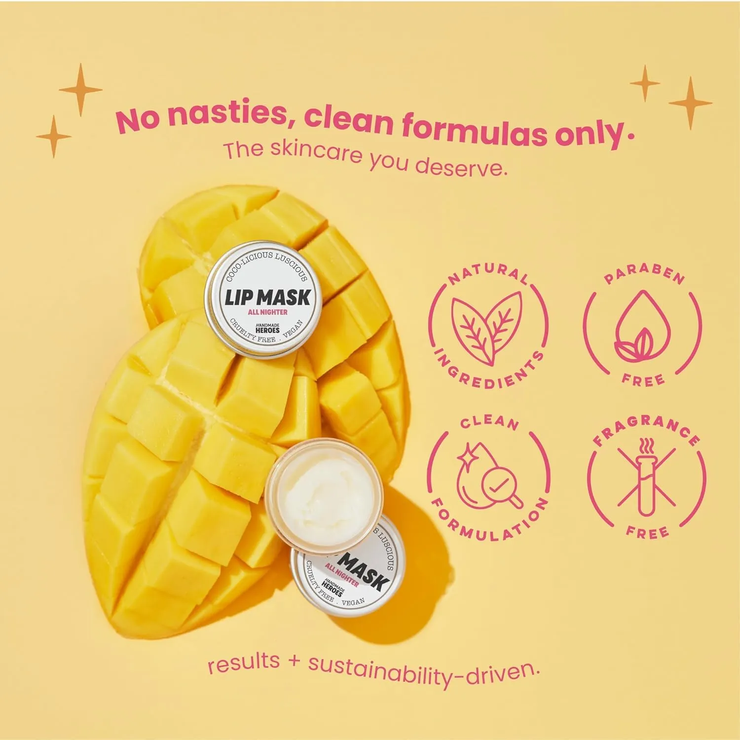100% Natural Lip Butter Sleeping Lip Mask, Overnight Lip Moisturizer and Conditioner for Dry Lips. Intensive Lip Balm and Lip Therapy Skin Care with Mango butter (Original All Nighter) 01 - Original All Nighter