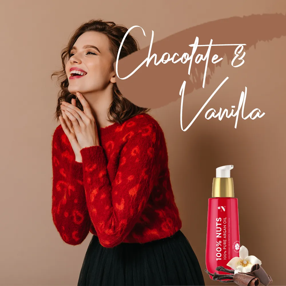 100% Pure Argan Oil with Dark Chocolate and Vanilla Essence, (Moroccan Oil)