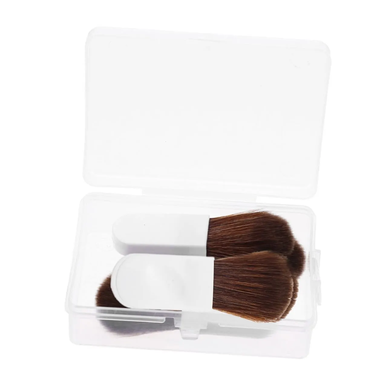 1Set Mini Blush Brush Soft Bristle Makeup Tools with Thumb Handle for Facial Makeup Loose Powder Application