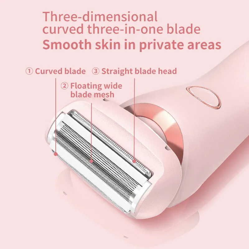 2 In 1 Hair Removal Epilator USB Rechargeable Trimmer | Women Body Razor - Face, Leg, Armpit, Bikini, Hand, Pubic Shaver, Hair Remover