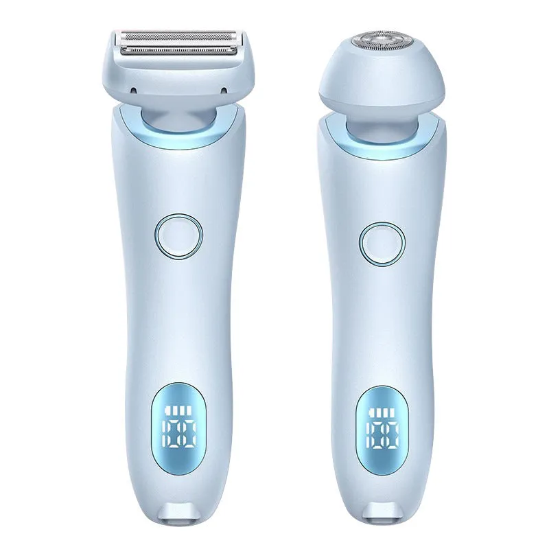 2 In 1 Hair Removal Epilator USB Rechargeable Trimmer | Women Body Razor - Face, Leg, Armpit, Bikini, Hand, Pubic Shaver, Hair Remover