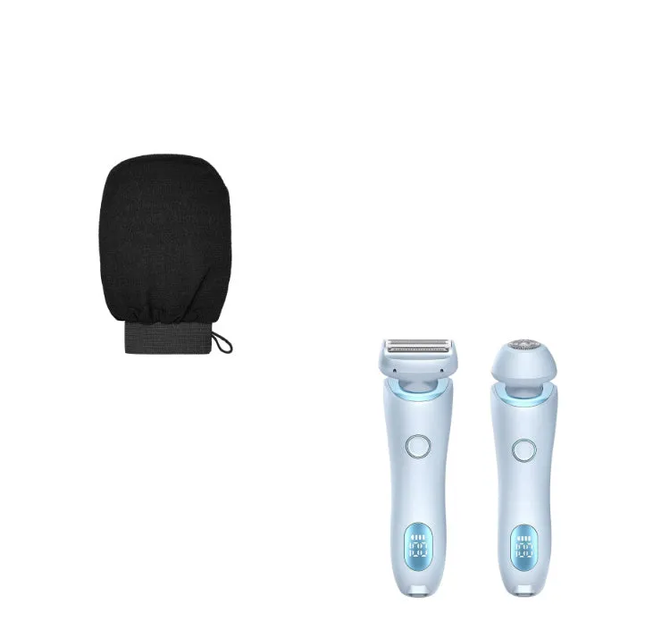 2 In 1 Hair Removal Epilator USB Rechargeable Trimmer | Women Body Razor - Face, Leg, Armpit, Bikini, Hand, Pubic Shaver, Hair Remover