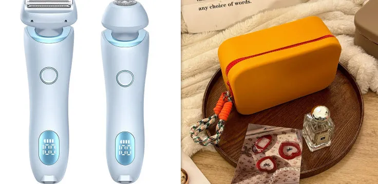 2 In 1 Hair Removal Epilator USB Rechargeable Trimmer | Women Body Razor - Face, Leg, Armpit, Bikini, Hand, Pubic Shaver, Hair Remover
