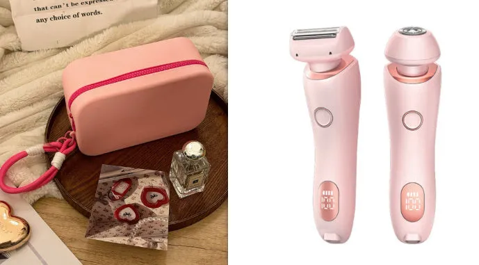 2 In 1 Hair Removal Epilator USB Rechargeable Trimmer | Women Body Razor - Face, Leg, Armpit, Bikini, Hand, Pubic Shaver, Hair Remover