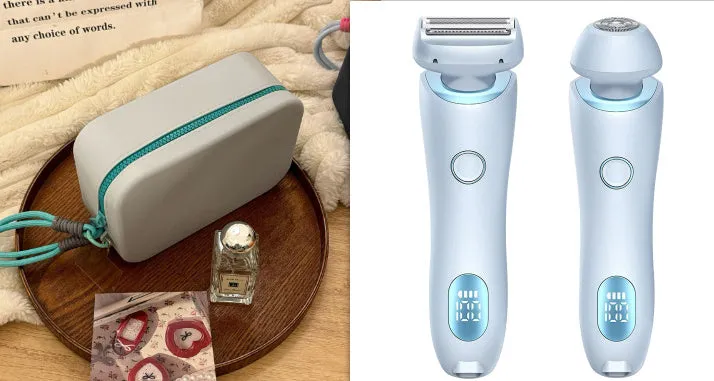 2 In 1 Hair Removal Epilator USB Rechargeable Trimmer | Women Body Razor - Face, Leg, Armpit, Bikini, Hand, Pubic Shaver, Hair Remover