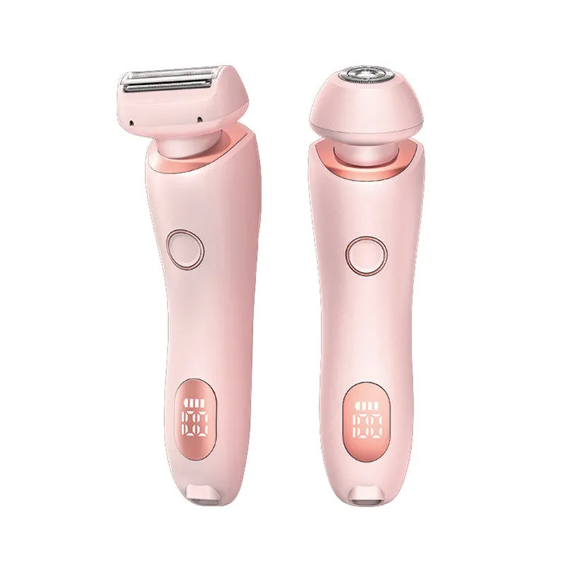2 In 1 Hair Removal Epilator USB Rechargeable Trimmer | Women Body Razor - Face, Leg, Armpit, Bikini, Hand, Pubic Shaver, Hair Remover