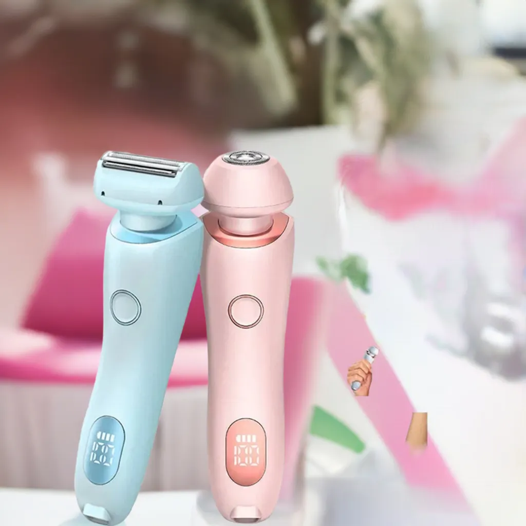 2 In 1 Hair Removal Epilator USB Rechargeable Trimmer | Women Body Razor - Face, Leg, Armpit, Bikini, Hand, Pubic Shaver, Hair Remover