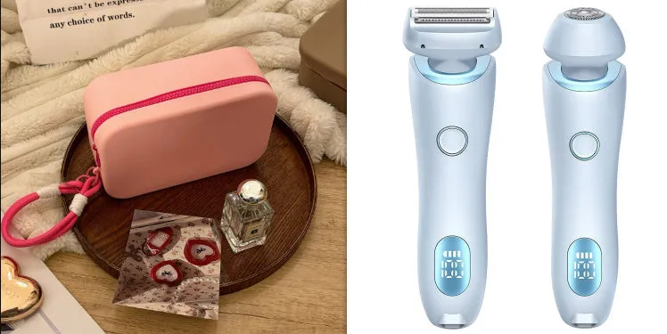 2 In 1 Hair Removal Epilator USB Rechargeable Trimmer | Women Body Razor - Face, Leg, Armpit, Bikini, Hand, Pubic Shaver, Hair Remover