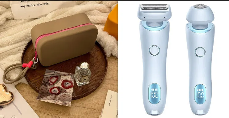 2 In 1 Hair Removal Epilator USB Rechargeable Trimmer | Women Body Razor - Face, Leg, Armpit, Bikini, Hand, Pubic Shaver, Hair Remover
