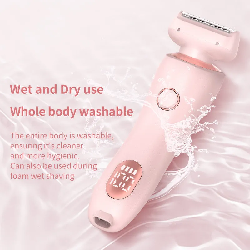 2 In 1 Hair Removal Epilator USB Rechargeable Trimmer | Women Body Razor - Face, Leg, Armpit, Bikini, Hand, Pubic Shaver, Hair Remover