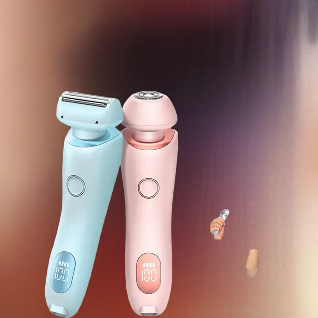 2 In 1 Hair Removal Epilator USB Rechargeable Trimmer | Women Body Razor - Face, Leg, Armpit, Bikini, Hand, Pubic Shaver, Hair Remover