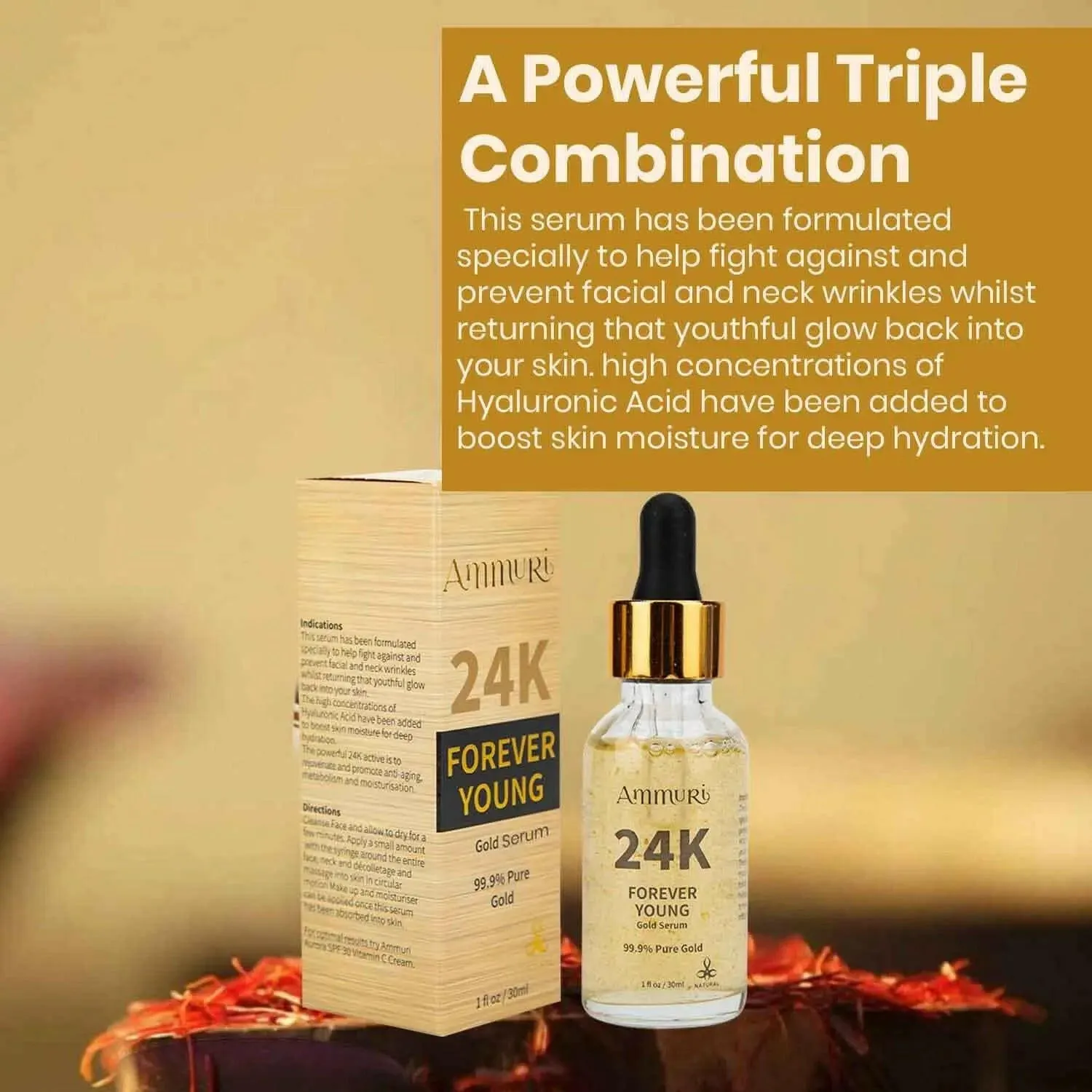 24K Gold Serum Anti-Ageing Anti-Wrinkle Formula Collagen Face Serum - Targets Pigmentation, Uneven Skin Tone Dark Circles