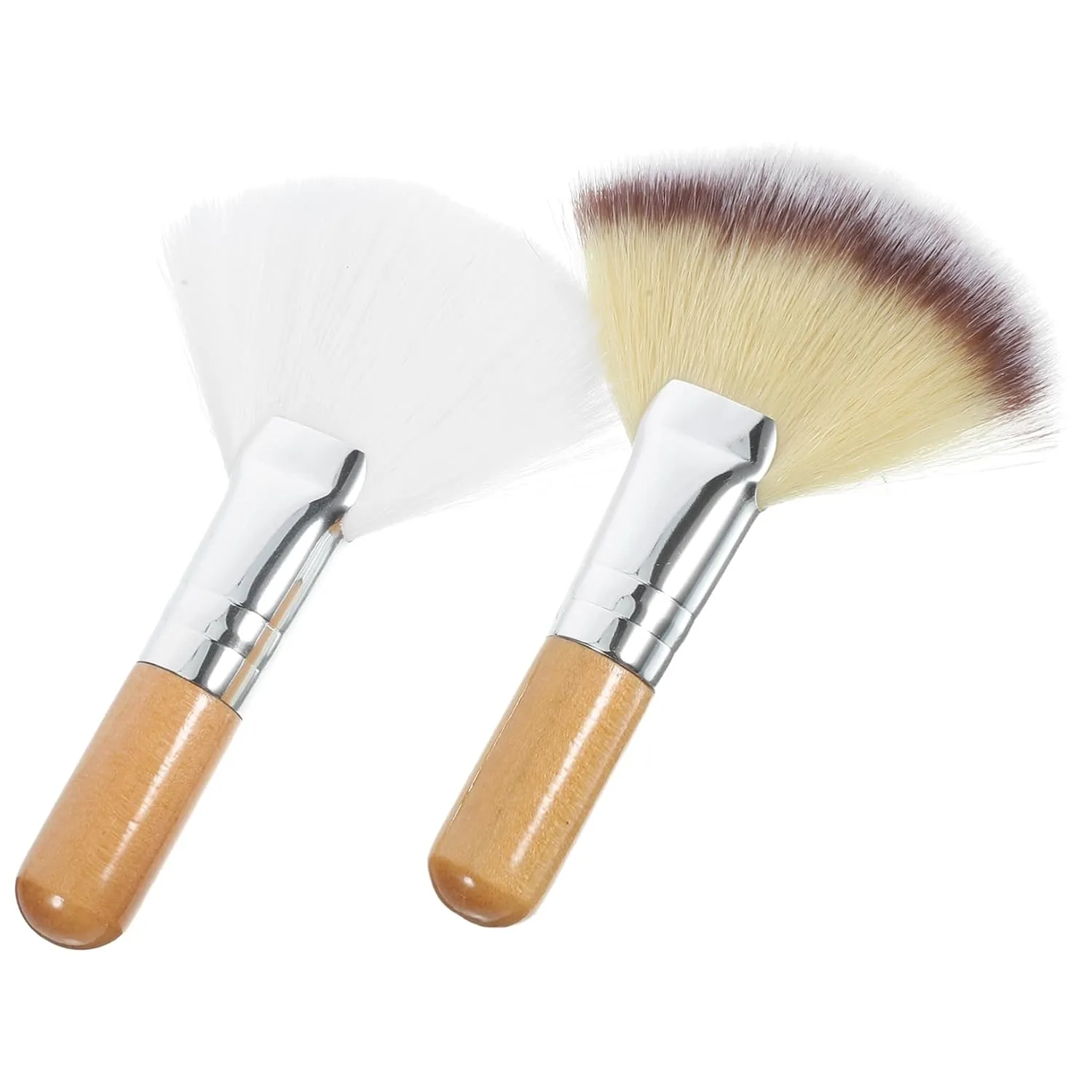 2pcs Face Makeup Brush Soft Bristle Blush Applicator for Loose Powder Handle Design for Women Girls Comfortable Easy to Use for Blending