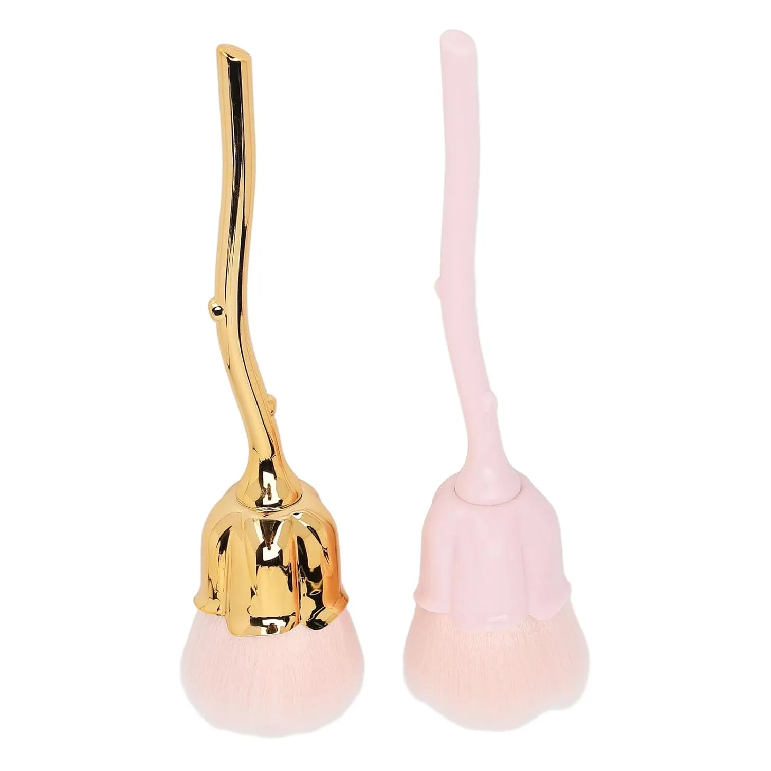 2Pcs Nail Dust Brush,Pink Rose Nail Powder Cleansing Brush, Nail Brush Cleaner Loose Dip Powder Makeup Soft Blush Brush Nail Duster Nail Brushes for Cleansing Dust Nail Art Tools