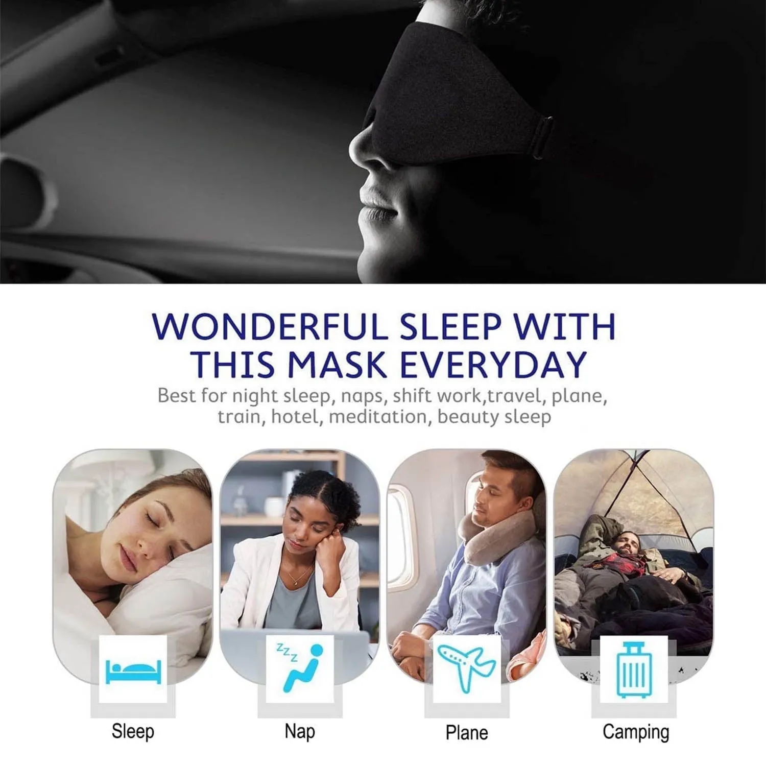 3D Sleeping Eye Mask, Soft Breathable Eye Cover for Women Men, Relaxing Zero Pressure Night Blindfold(10 Pack)