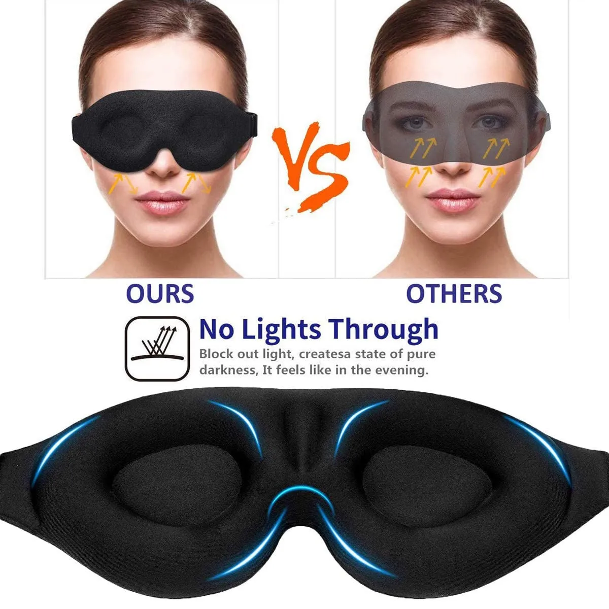 3D Sleeping Eye Mask, Soft Breathable Eye Cover for Women Men, Relaxing Zero Pressure Night Blindfold(10 Pack)