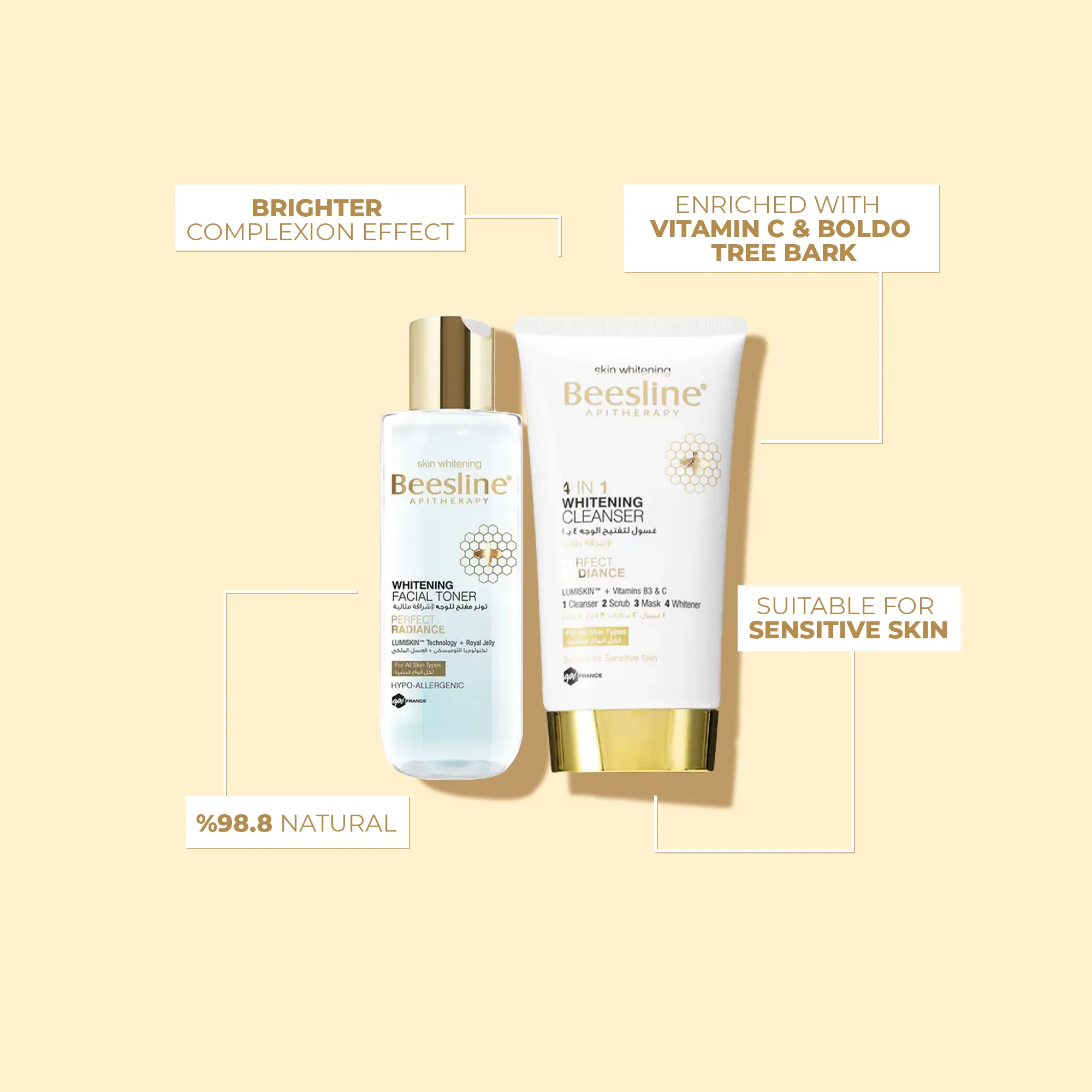 4 in 1 Whitening Cleanser   Whitening Facial Toner Free