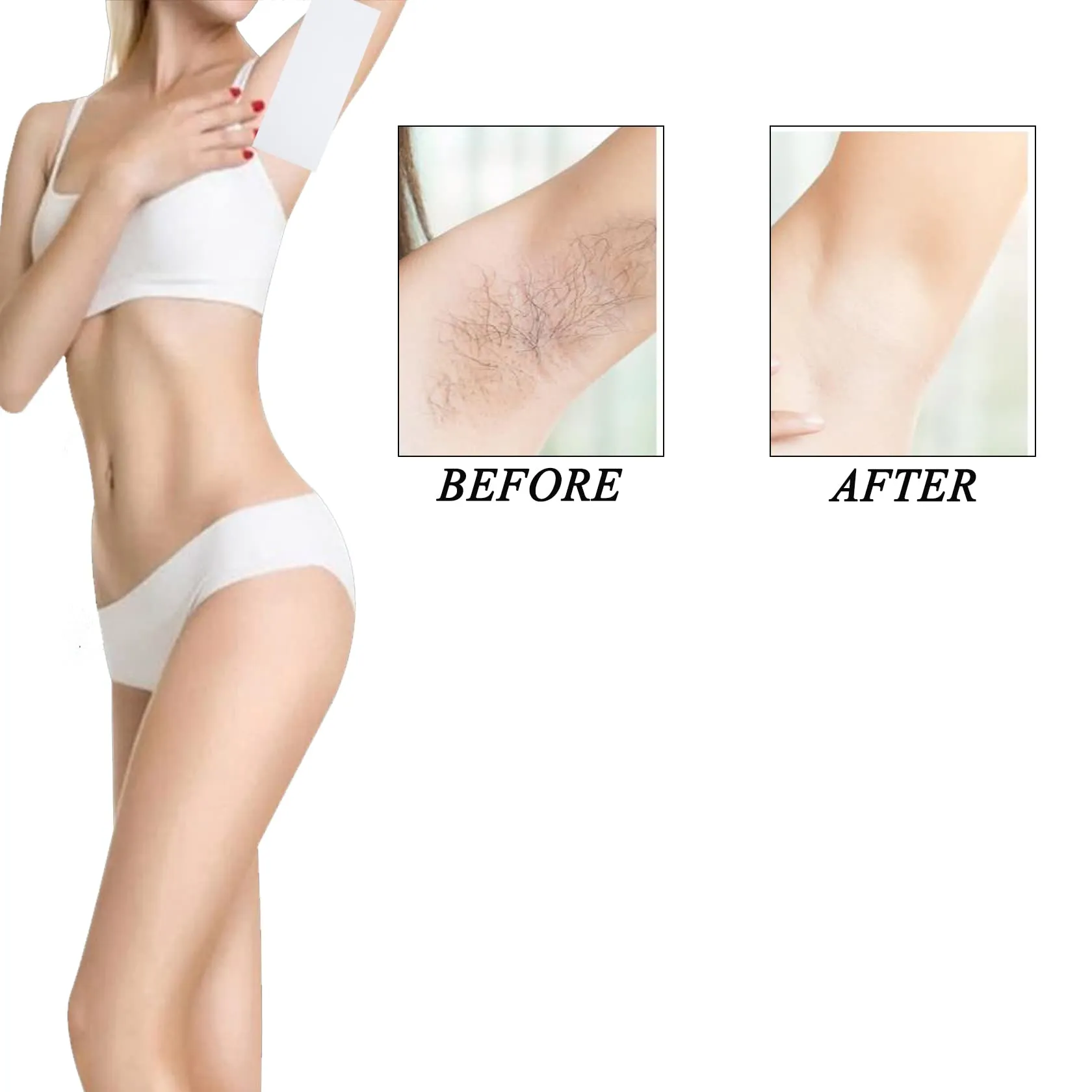 400 pieces of non-woven strips, wax strips and wax strips, wooden sticks, used with soft wax for hair removal, for hair removal on the leg, chest, back, intimate area and face, 1 piece (pack of 400).