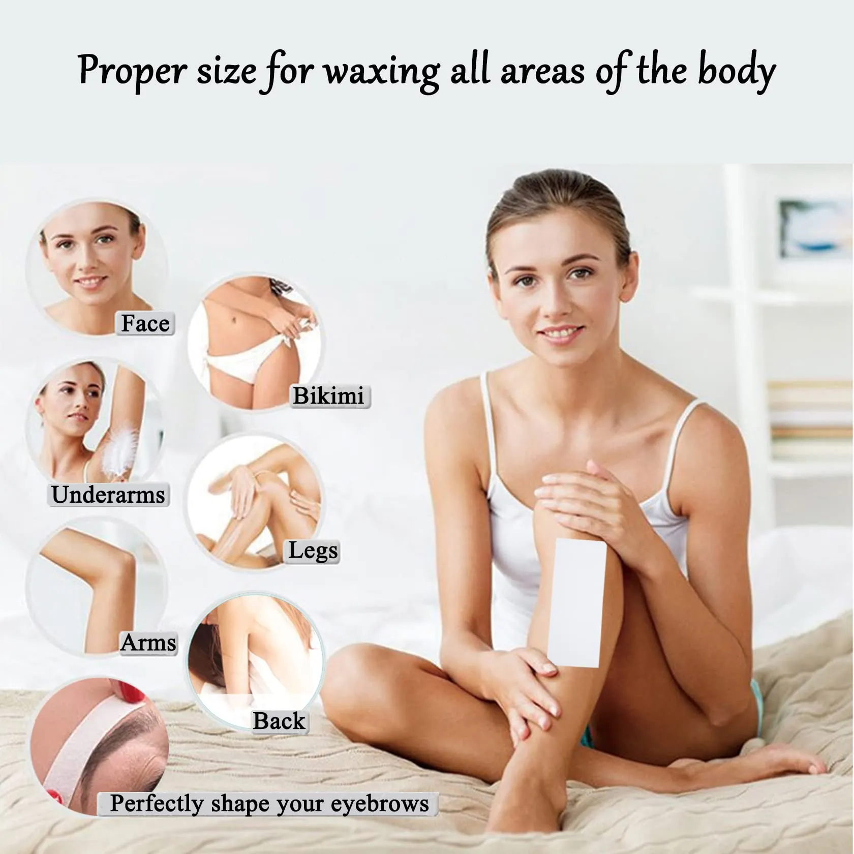 400 pieces of non-woven strips, wax strips and wax strips, wooden sticks, used with soft wax for hair removal, for hair removal on the leg, chest, back, intimate area and face, 1 piece (pack of 400).