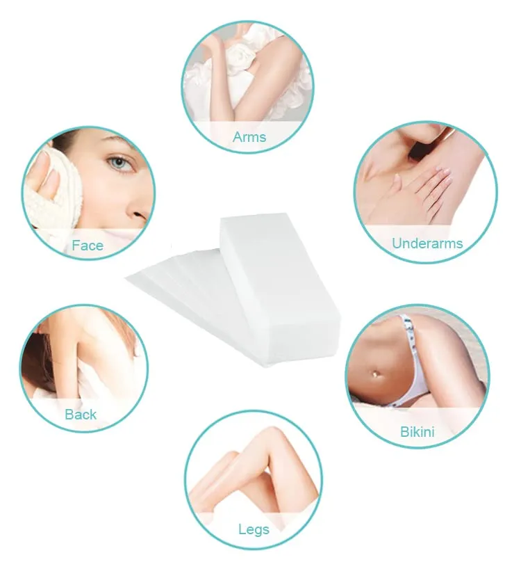 400 pieces of non-woven strips, wax strips and wax strips, wooden sticks, used with soft wax for hair removal, for hair removal on the leg, chest, back, intimate area and face, 1 piece (pack of 400).
