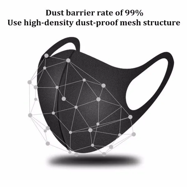 50-Pack: Reusable Double Layer Dustproof Sponge Mouth Mask