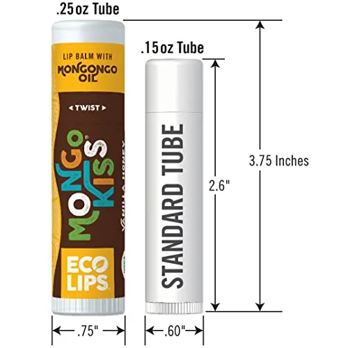6-Pack 100% Organic Beeswax & Cocoa Butter Lip Balm with Mongongo Oil