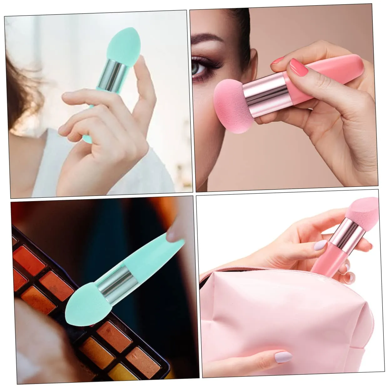 6pcs Beauty Makeup Puff Pen Portable Sponges for Wet Dry Application for Loose Powder Concealer Versatile Cosmetic Tools for Home Salon Use