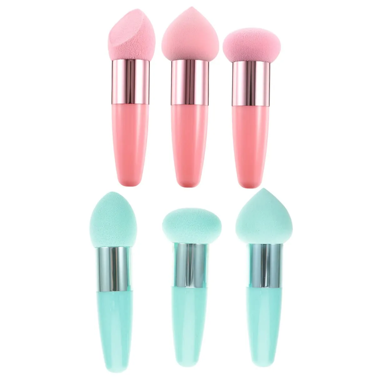 6pcs Beauty Makeup Puff Pen Portable Sponges for Wet Dry Application for Loose Powder Concealer Versatile Cosmetic Tools for Home Salon Use