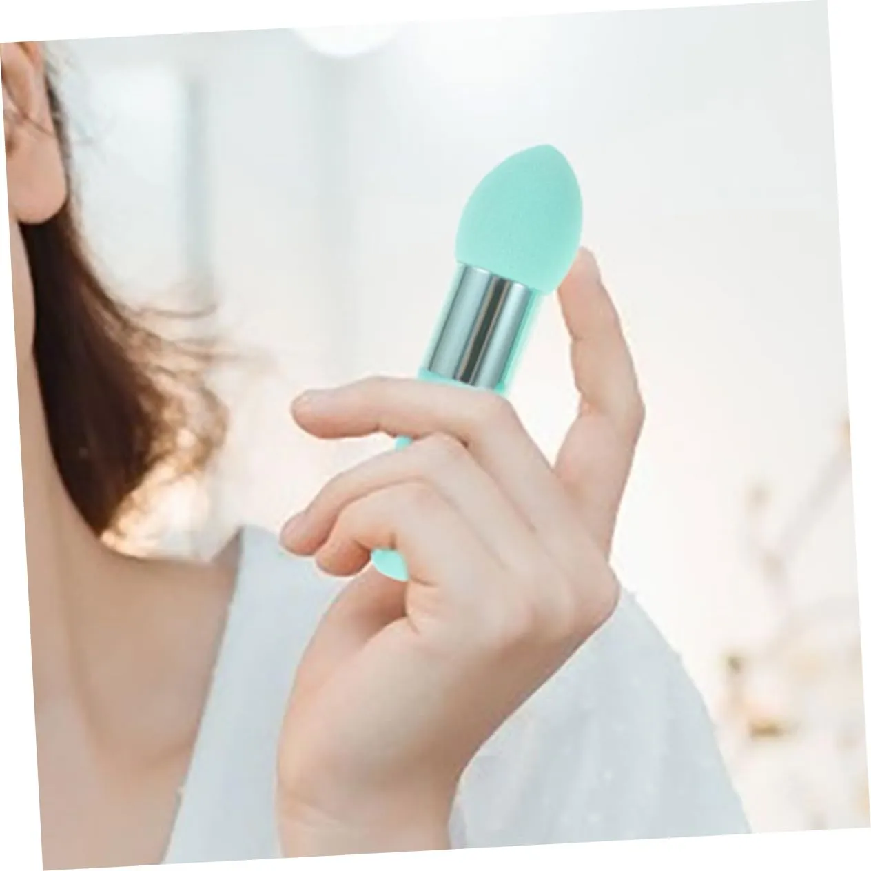 6pcs Beauty Makeup Puff Pen Portable Sponges for Wet Dry Application for Loose Powder Concealer Versatile Cosmetic Tools for Home Salon Use
