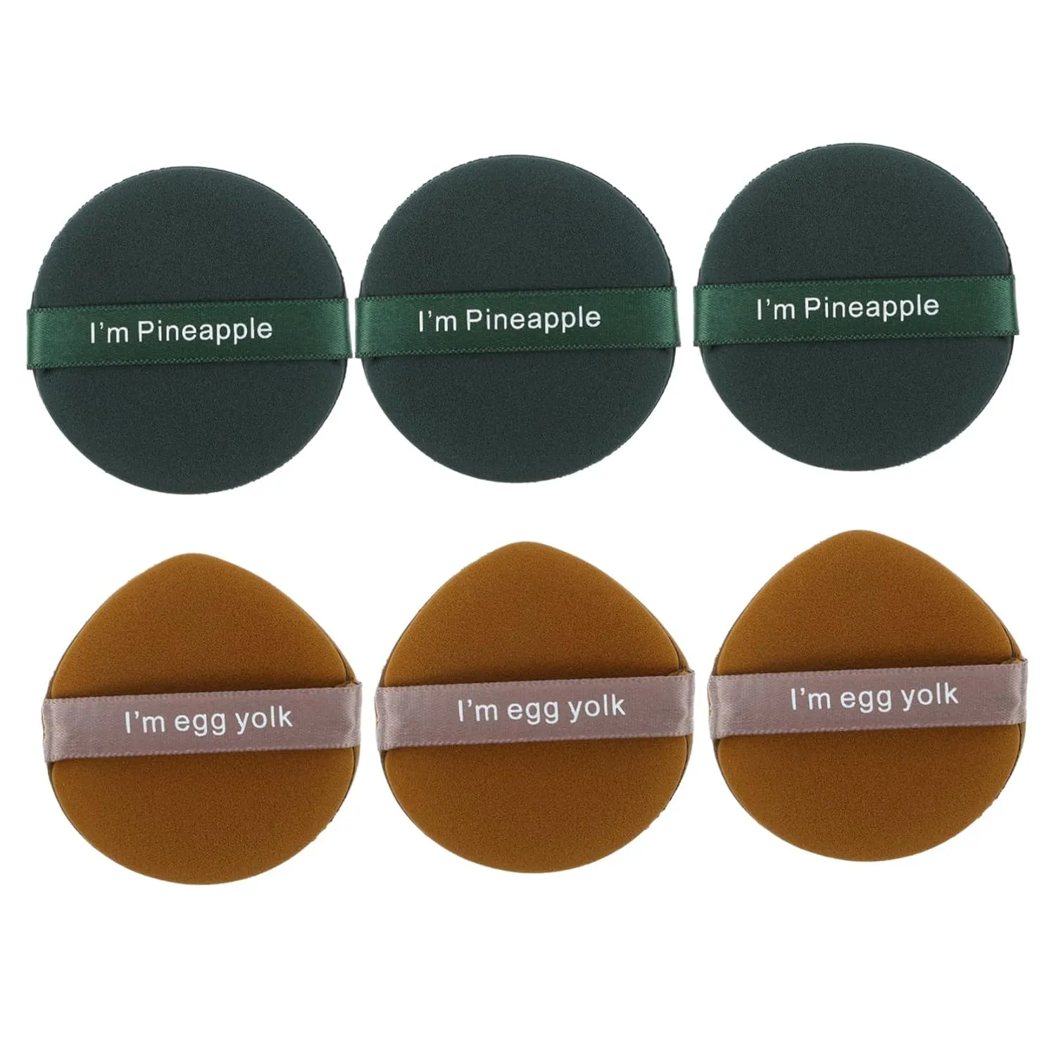 6pcs Lovely Makeup Puff Dual-sided Wet and Dry Powder Puff for Loose Powder Application for Foundation Makeup Easy to Clean Use