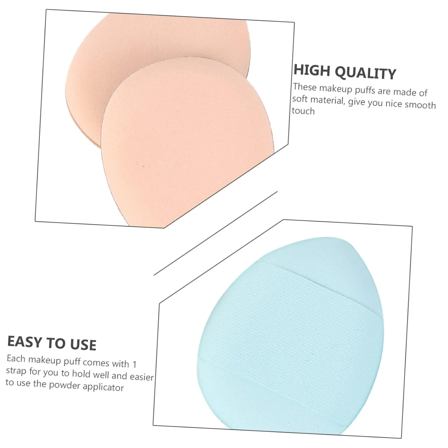 6pcs Mini Makeup Powder Puff Strap Versatile Cosmetic Cushion for Liquid Loose Powder Application Design for Natural Finish Washable Reusable
