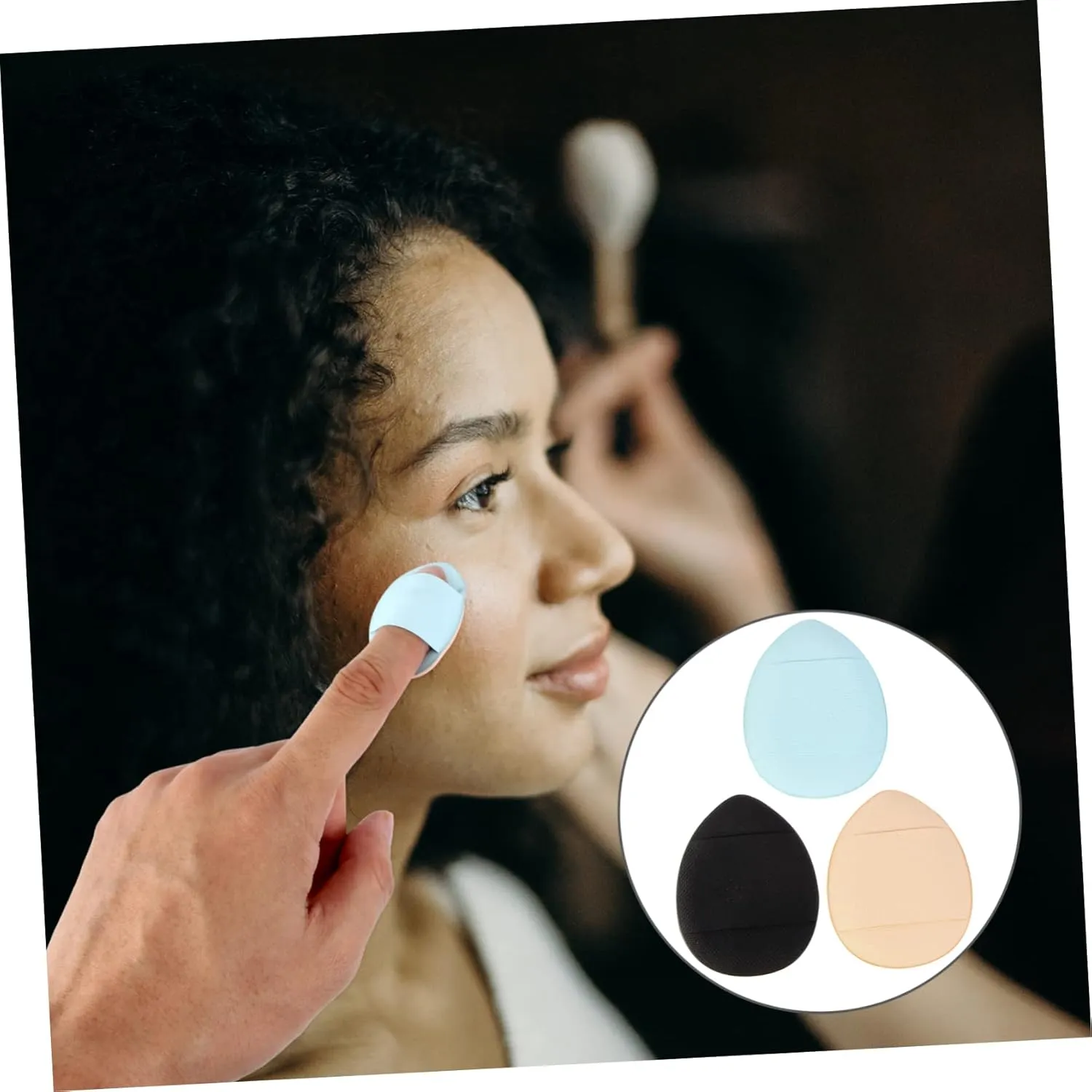 6pcs Mini Makeup Powder Puff Strap Versatile Cosmetic Cushion for Liquid Loose Powder Application Design for Natural Finish Washable Reusable