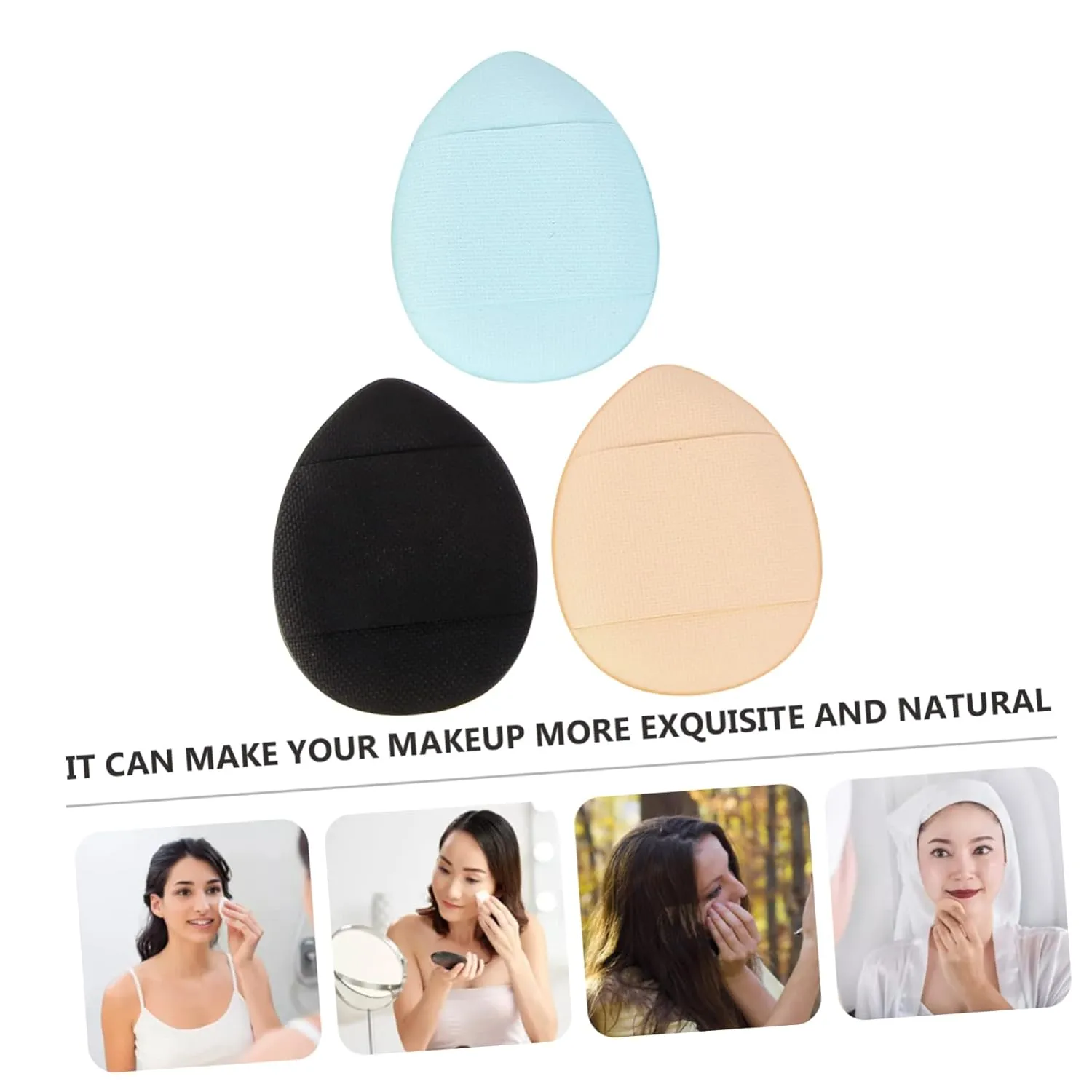 6pcs Mini Makeup Powder Puff Strap Versatile Cosmetic Cushion for Liquid Loose Powder Application Design for Natural Finish Washable Reusable