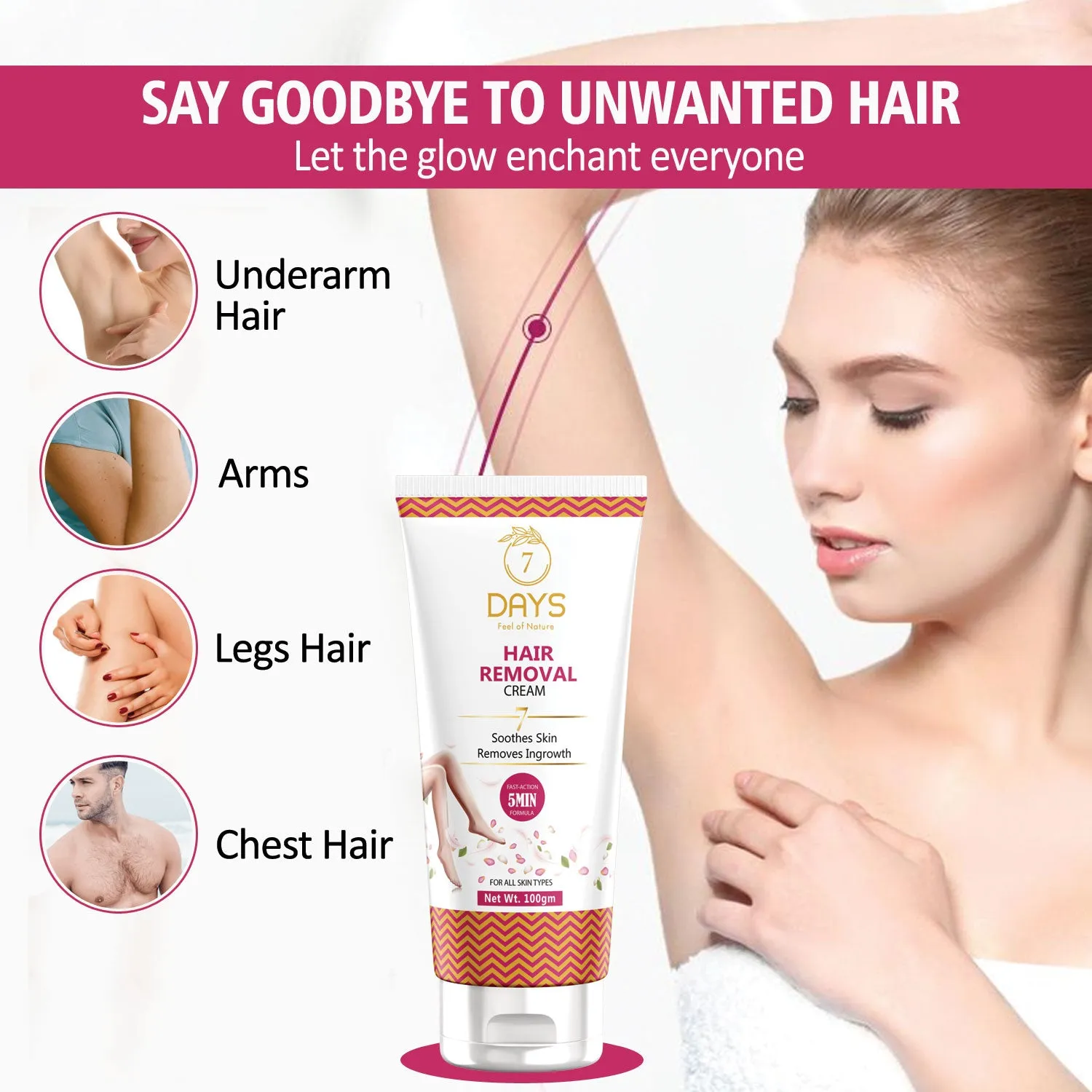 7Days Hair Removal Cream for Private Parts - 100 gms