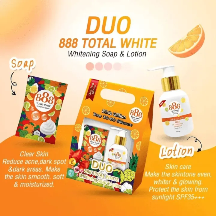 888 Total White Duo Whitening Soap & Lotion Minis Edition
