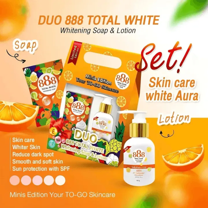 888 Total White Duo Whitening Soap & Lotion Minis Edition