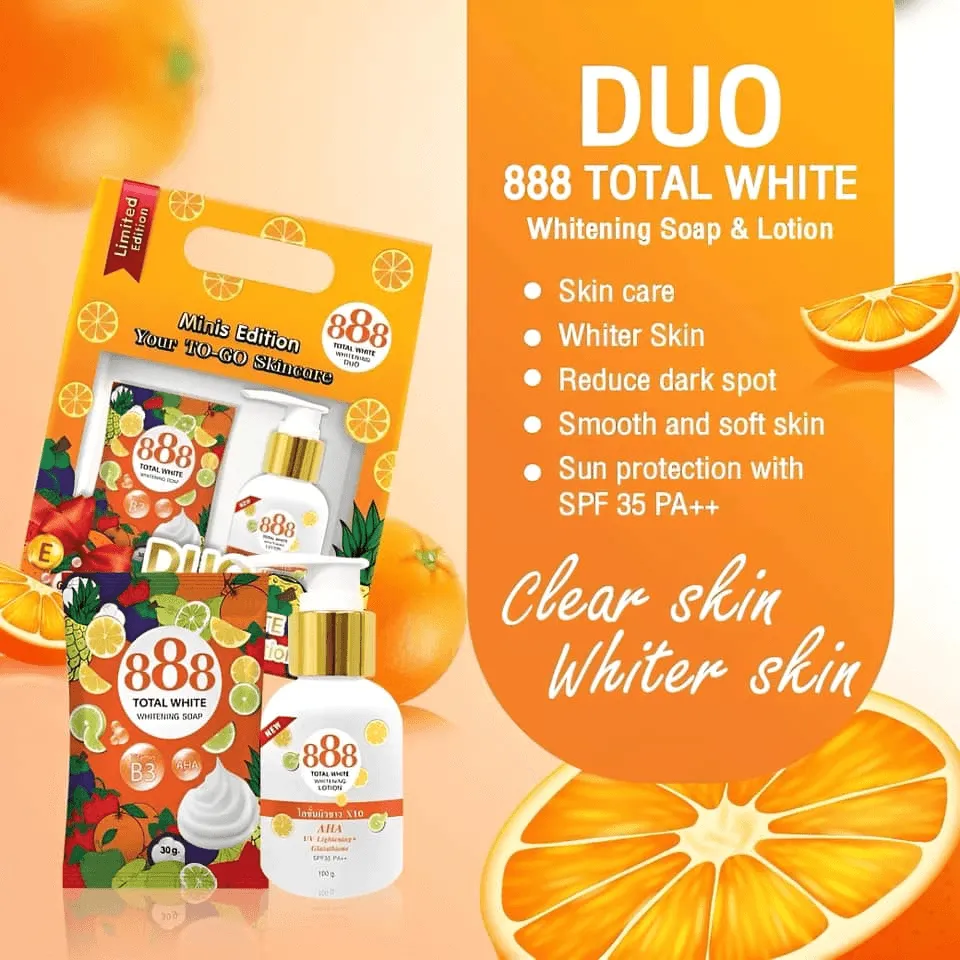 888 Total White Duo Whitening Soap & Lotion Minis Edition