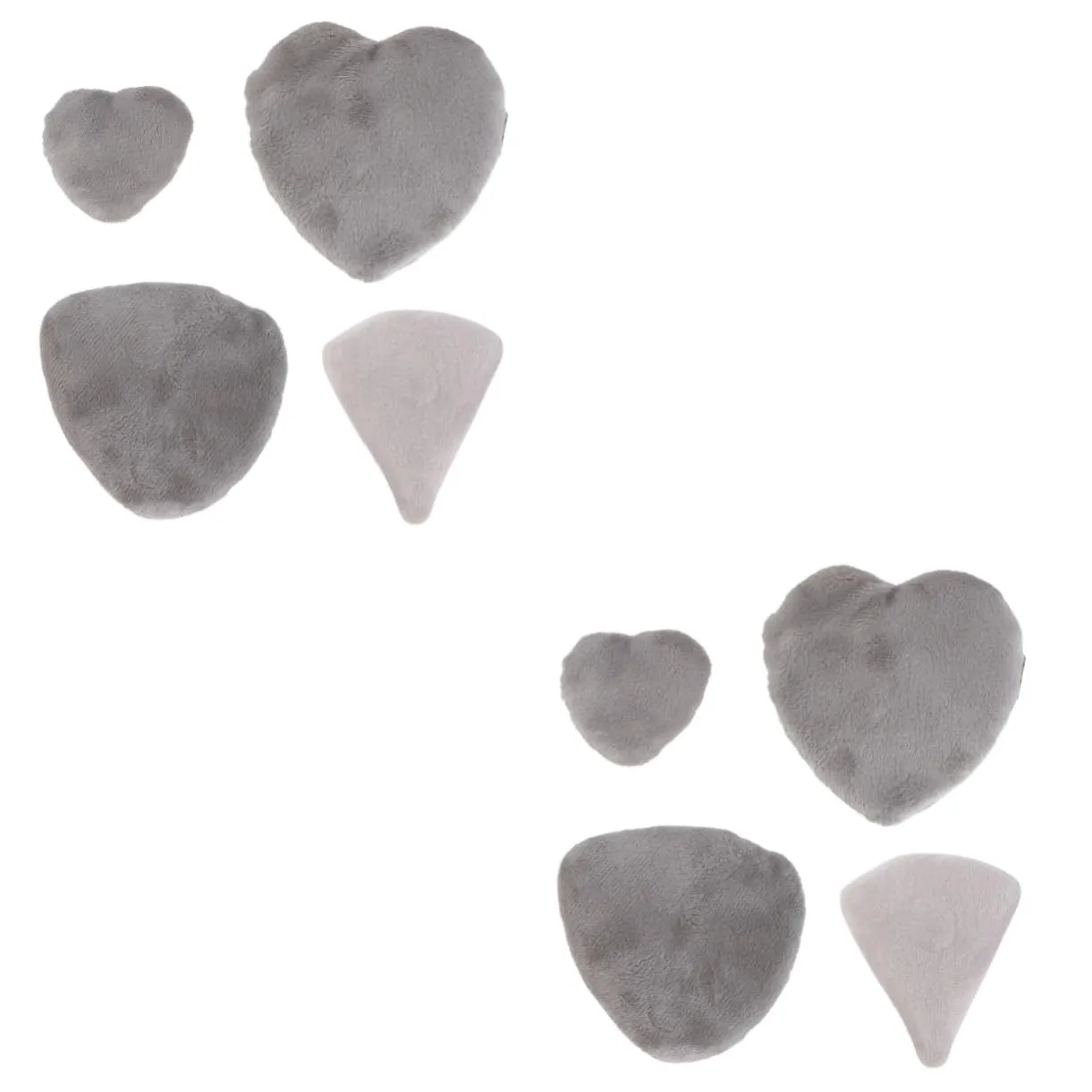 8pcs Heart Shaped Loose Powder Puff Fluffy Makeup Sponges for Natural Application Gray Soft Lightweight Skin-friendly Cosmetic Tools for Face Powder