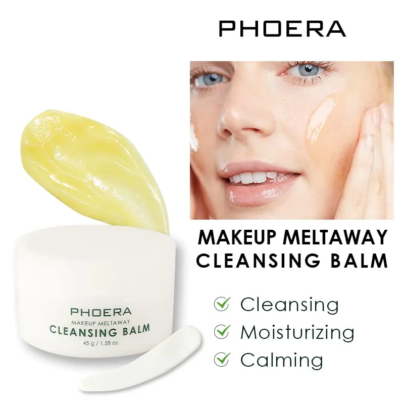 ABRUS - PHOERA Cleansing Balm (45gm), Oil Based Cleanser for Revitalizing Nourishing Hydrating Fresh Skin, Vegan Makeup Remover Cleanser for Soft Glowing Skin - Cruelty-Free Formula 45 g (Pack of 1)