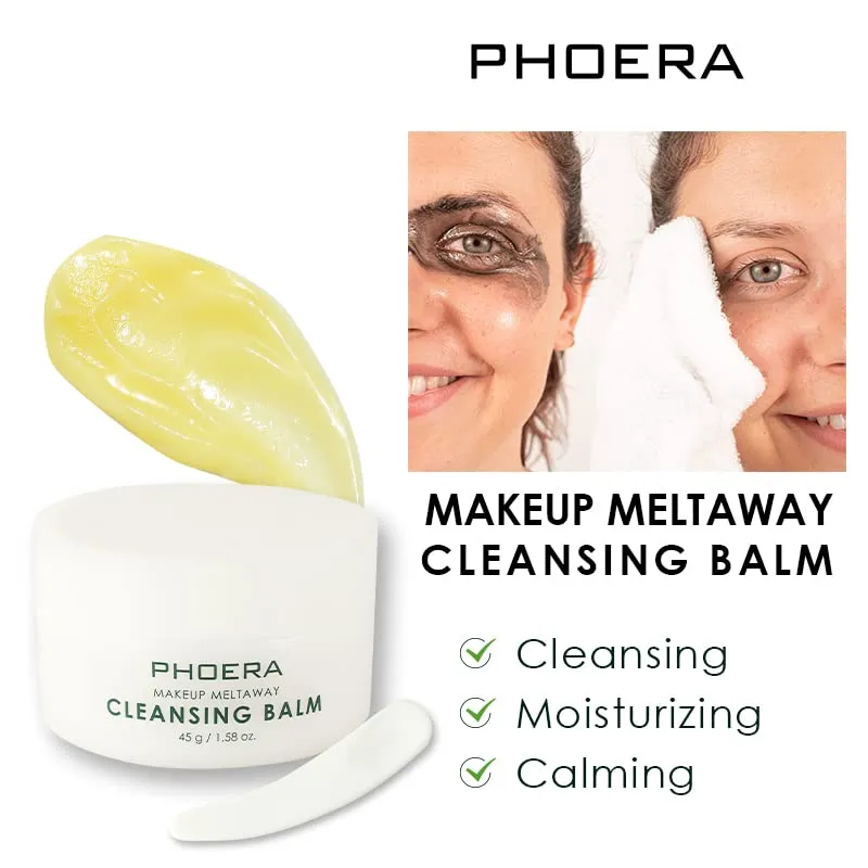 ABRUS - PHOERA Cleansing Balm (45gm), Oil Based Cleanser for Revitalizing Nourishing Hydrating Fresh Skin, Vegan Makeup Remover Cleanser for Soft Glowing Skin - Cruelty-Free Formula 45 g (Pack of 1)