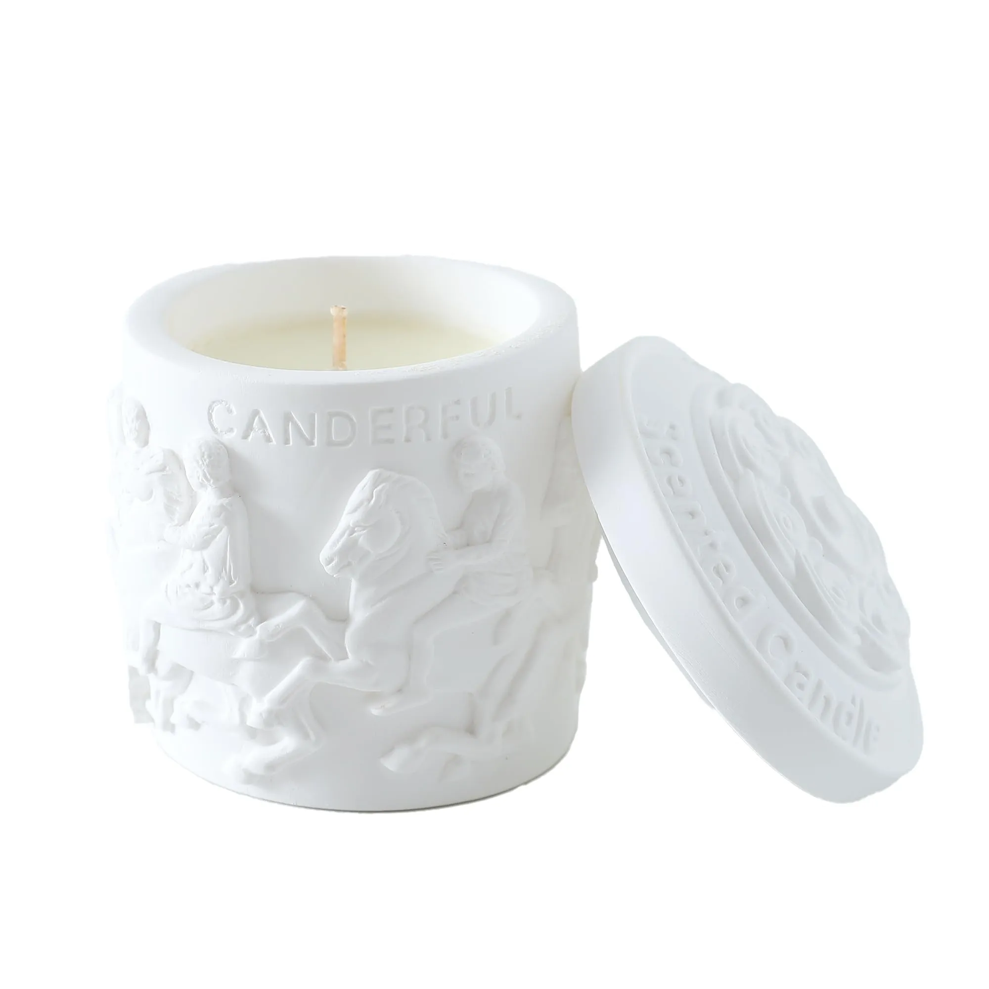 ABSORBIA Aromatherapy Scented Candle with Fragrance of White Tea Bliss,5% Perfume Concentrates, Essential Oil and Soybean Wax, 150g, 25-Hour Burn Time, Ceramic Cup (10.5cm x 7cm)