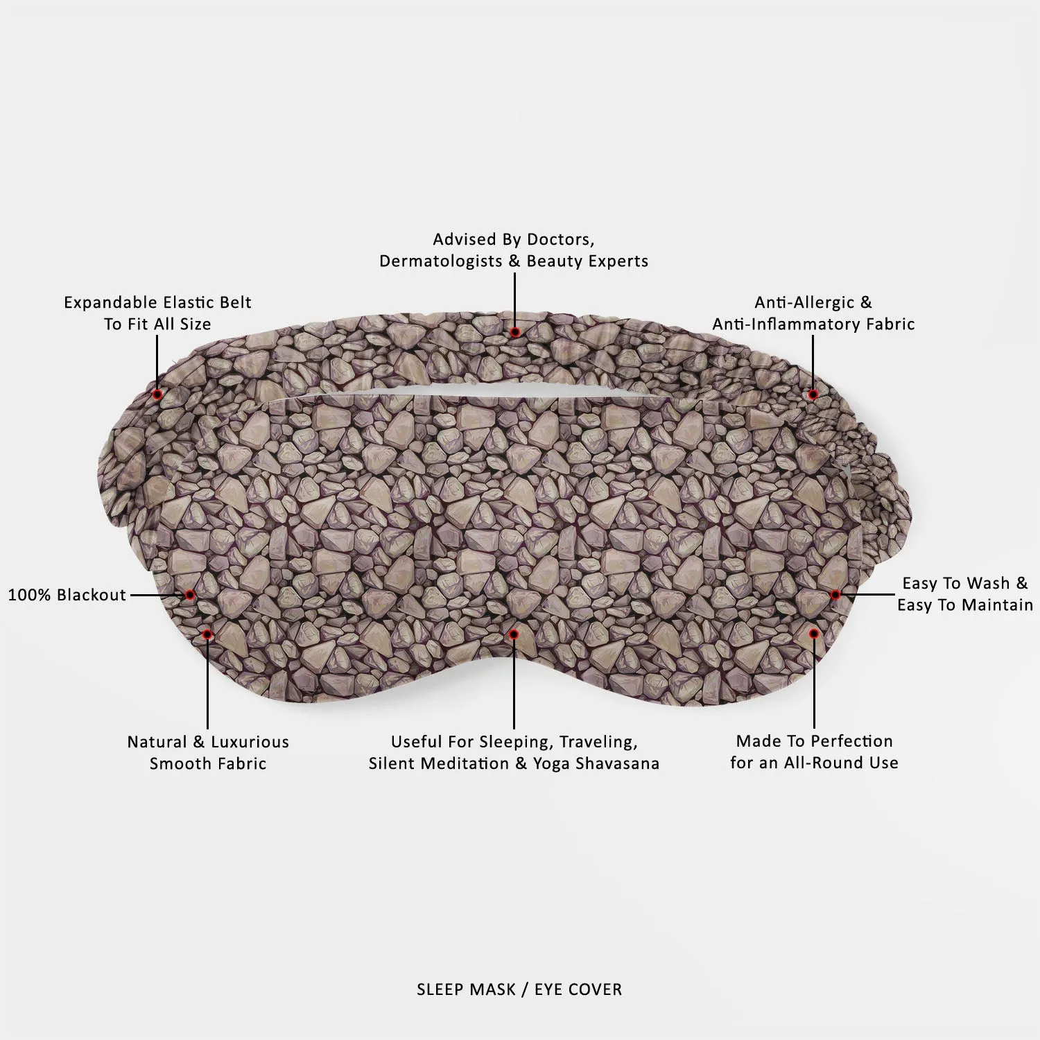 Abstract Art Sleeping Eye Pad Blackout Eye Cover | Soft Anti-Allergic Eco-Friendly Natural Mulberry Silk Fabric