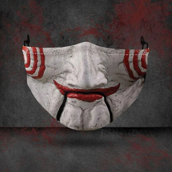 Adult Cosplay Halloween Masks Terror Jason Clown Funny Face Towel Decoration   Breathable Reusable Cotton Women Men Mouth Mask