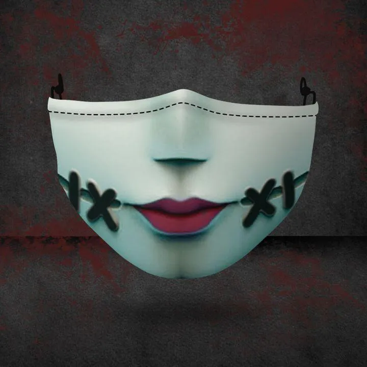 Adult Cosplay Halloween Masks Terror Jason Clown Funny Face Towel Decoration   Breathable Reusable Cotton Women Men Mouth Mask