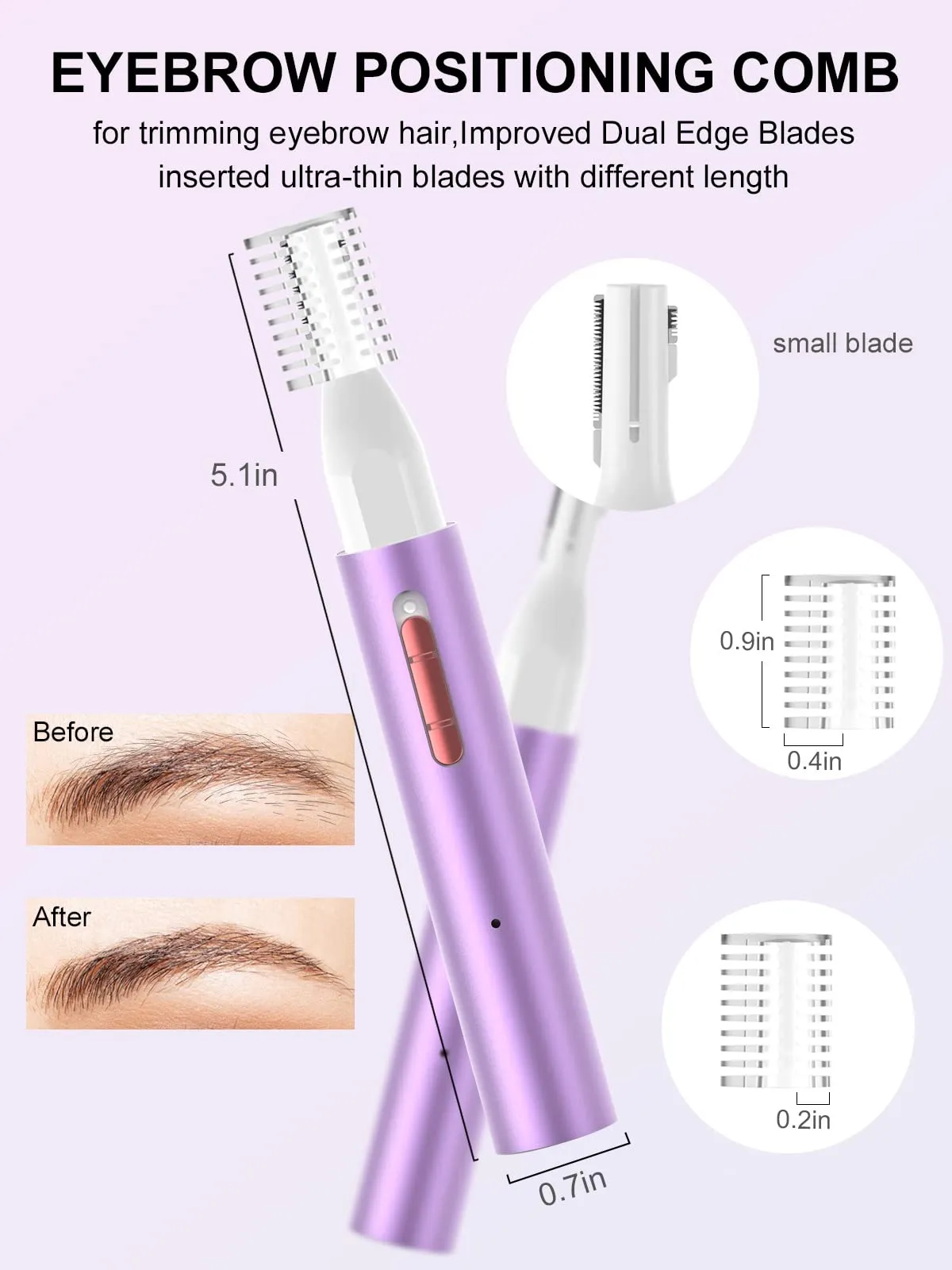 AHHFEI Rechargeable 5 in 1 Ear and Nose Hair Trimmer for Women, 2024 Professional Painless Eyebrow & Facial Hair Trimmer with Powerful Motor and Dual-Edge Blades Easy Cleansing