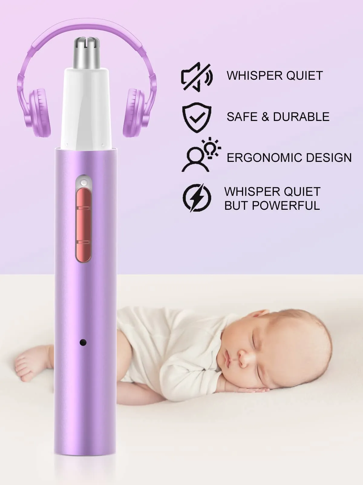 AHHFEI Rechargeable 5 in 1 Ear and Nose Hair Trimmer for Women, 2024 Professional Painless Eyebrow & Facial Hair Trimmer with Powerful Motor and Dual-Edge Blades Easy Cleansing