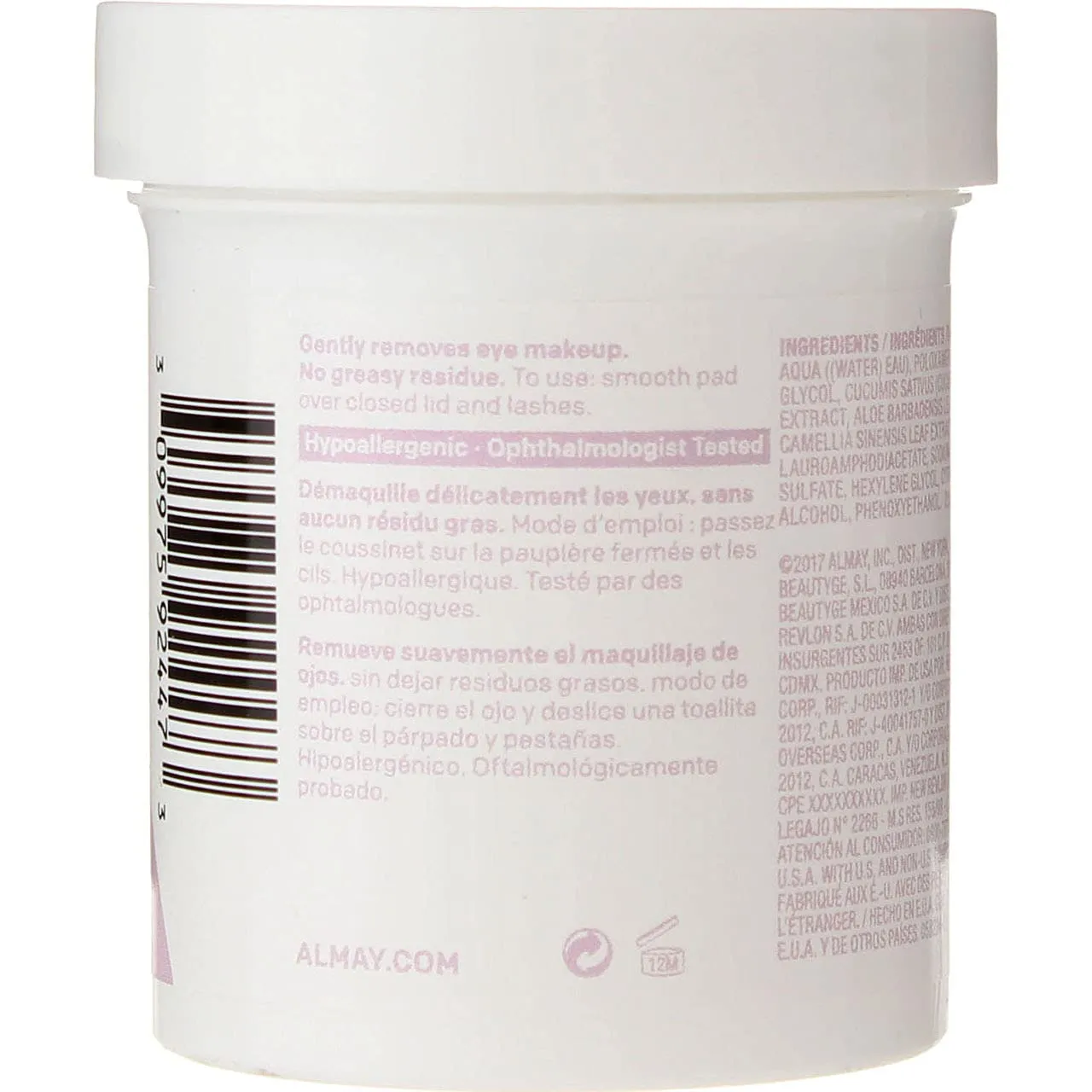 Almay Eye Makeup Remover Pads, Oil Free, Pack Of 2(80 pads each)