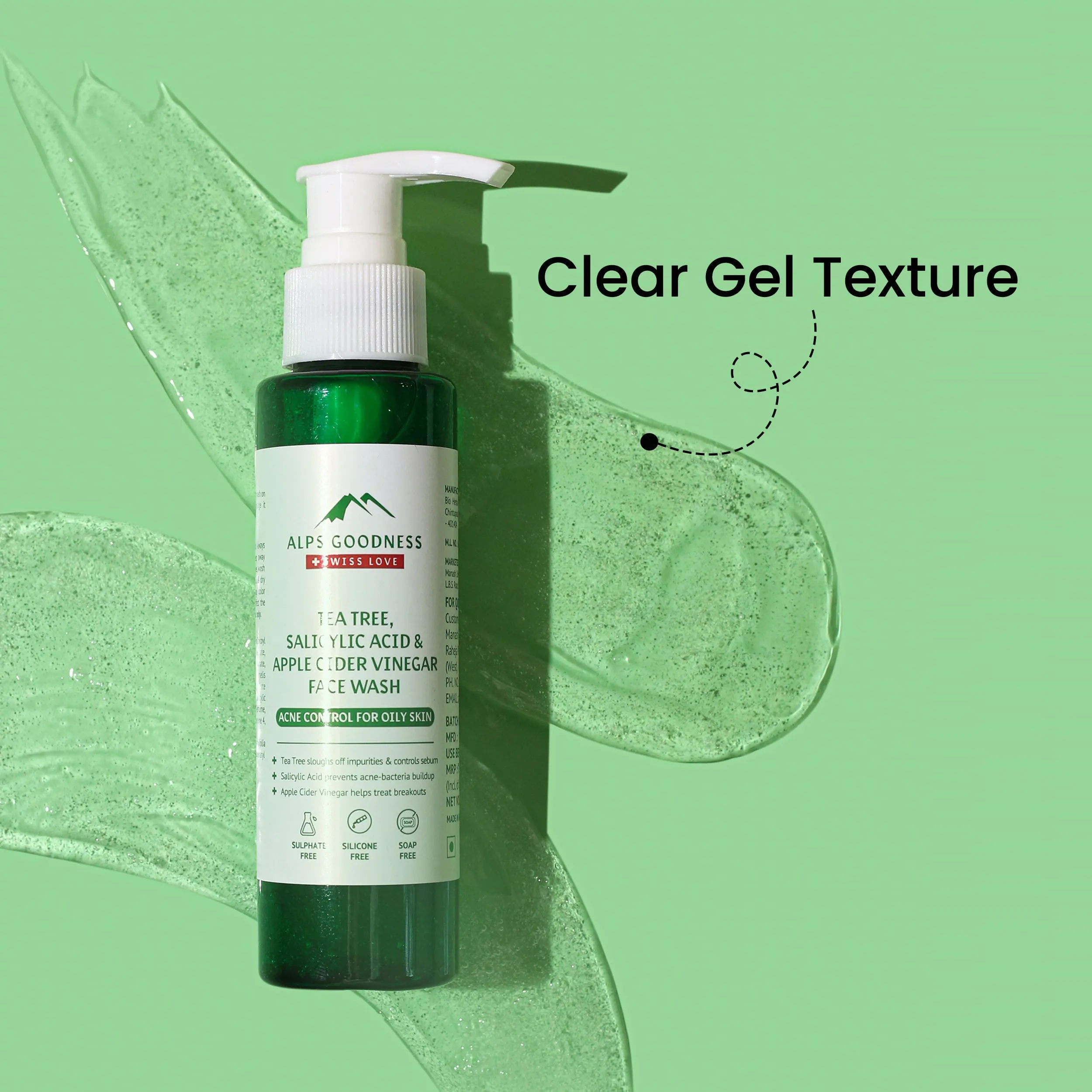 Alps Goodness Acne Control Face wash For Oily Skin with Tea Tree, Salicylic Acid & Apple Cider Vinegar (100 ml) | Suitable for Acne Prone Oily Skin | Salicylic Acid Face wash | Facewash with Salicylic Acid