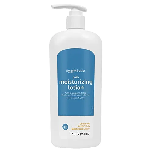 Amazon Basics Daily Moisturizing Lotion with Ceramides & Hyaluronic Acid, 12 Fluid Ounces, 1-Pack