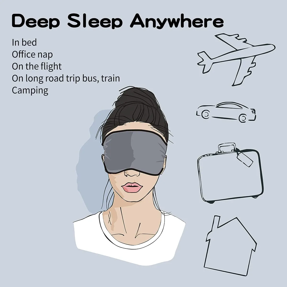 Amazon Brand - Eono Ultra-Comfort Sleep Mask with Adjustable Strap for Men Women Natural Modal Fabric Light Block Eye Mask for Bed, Travel, Office Sleeping (Grey) Grey